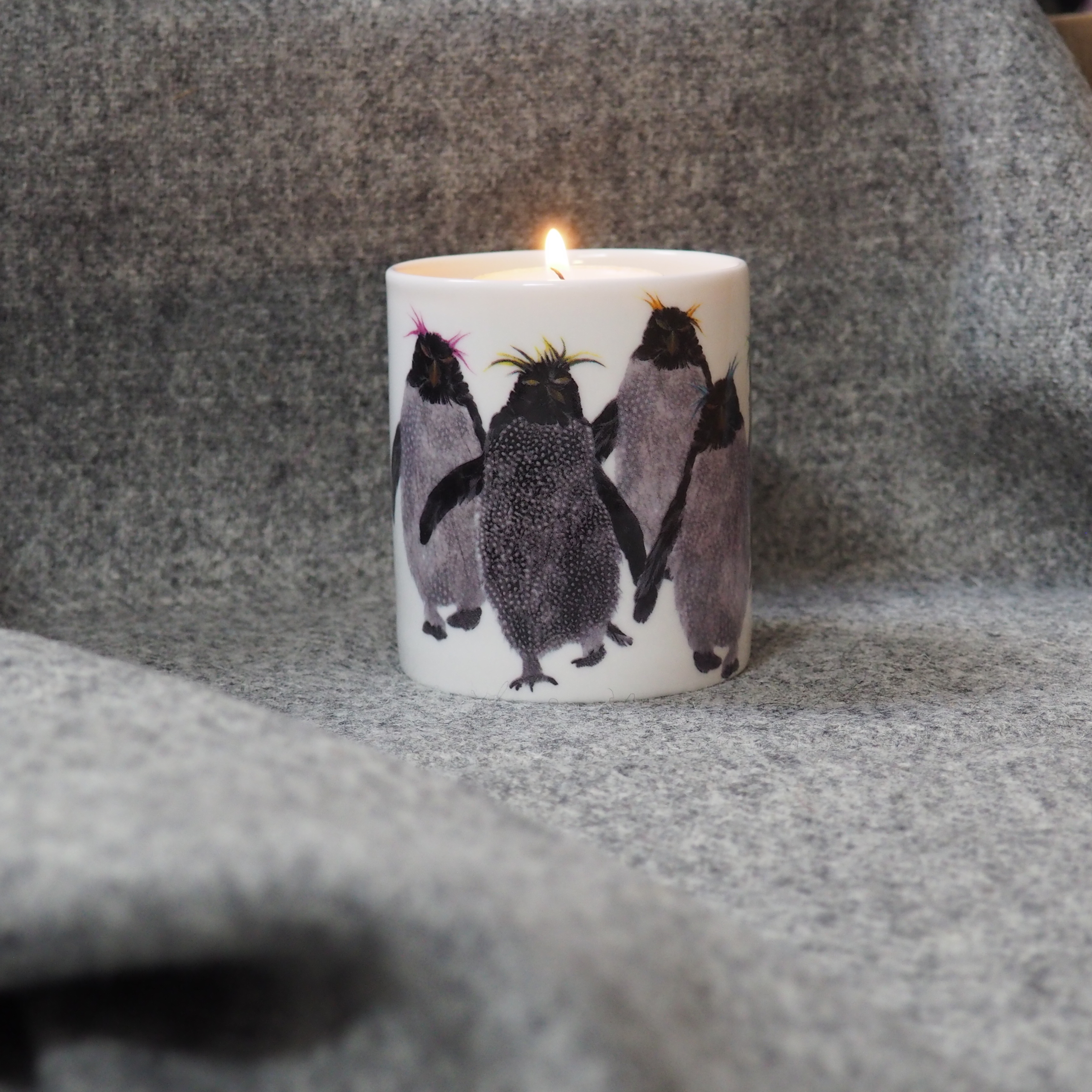 CANDLE - Rockhopper Penguins Hand poured Candle in a gift box