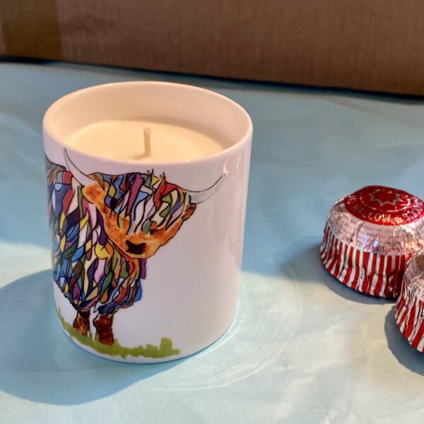 Bright Highland Cow Hand poured Candle