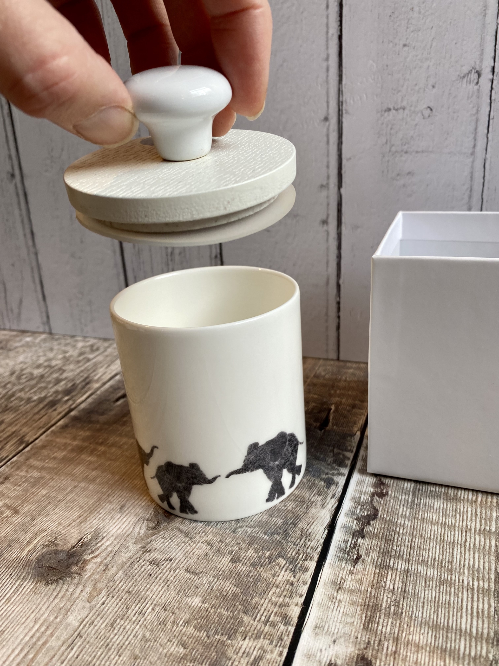 Ceramic Pot - Elephant Ceramic Pot Jar with Optional Lid