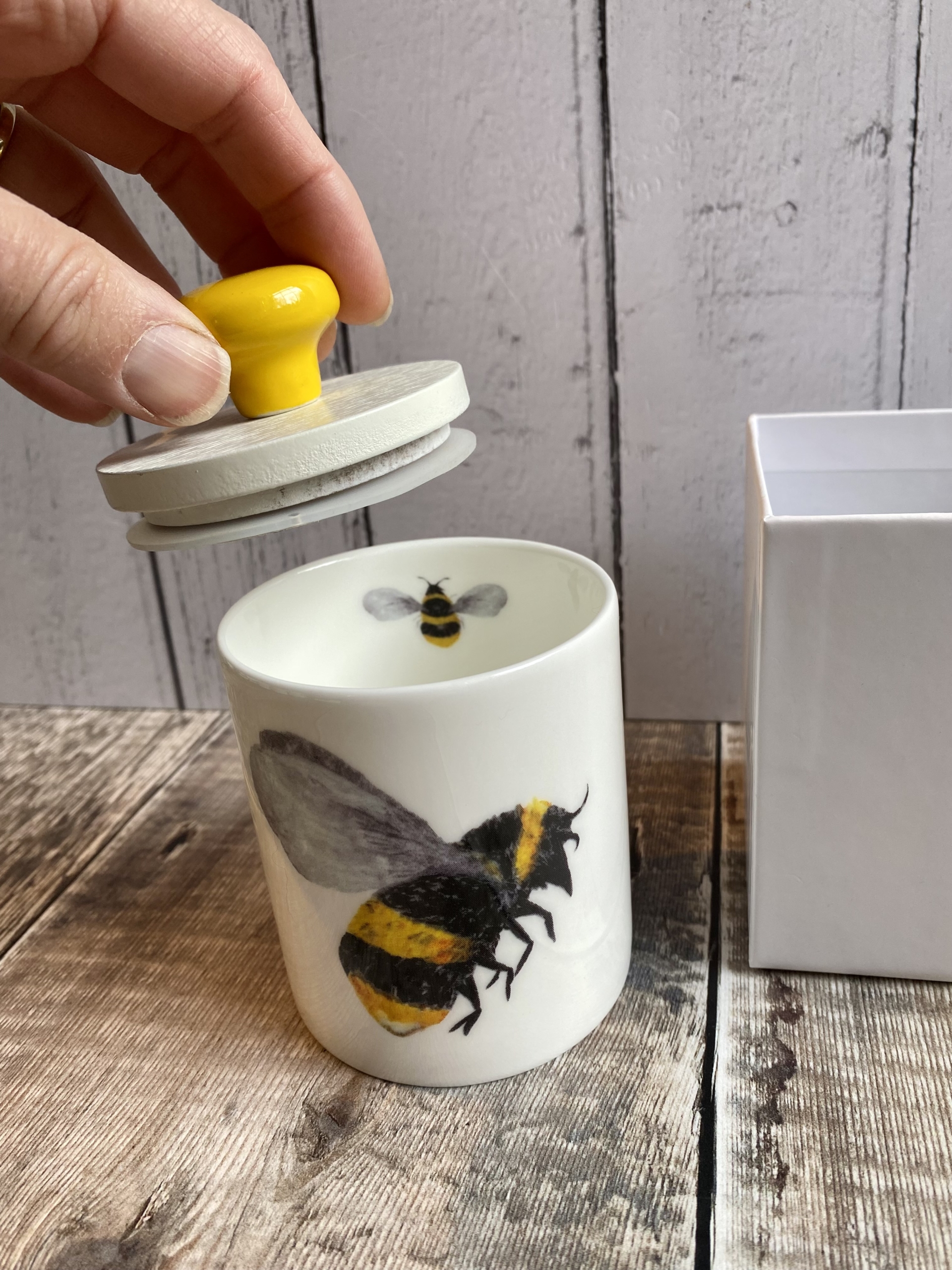 Ceramic Pot - Bee Ceramic Pot Jar with Optional Lid