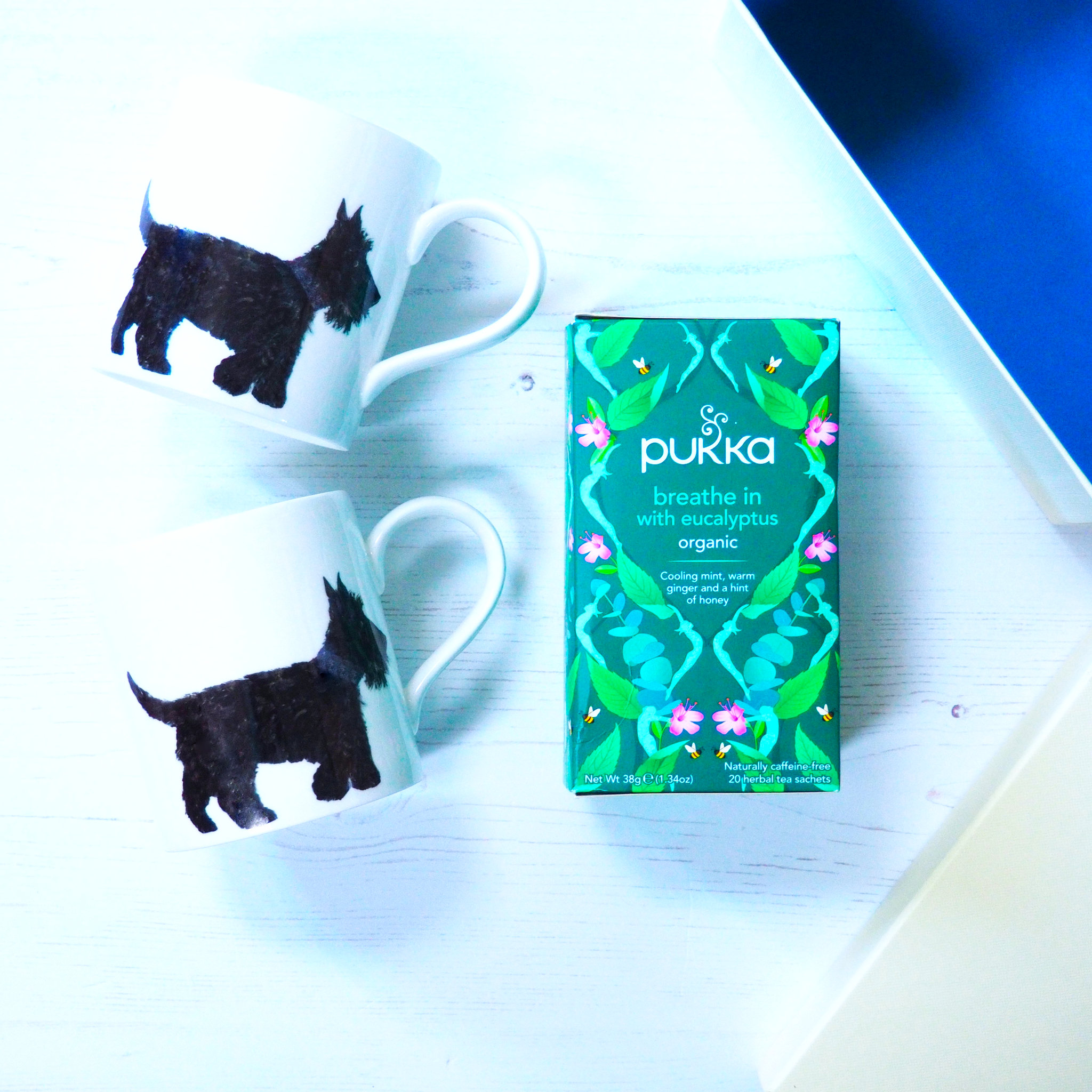 Two Mug Set with a box of Pukka Tea