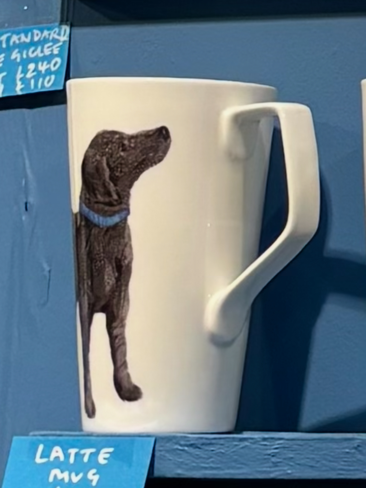 LATTE MUG -  Feather Labrador Dog Design