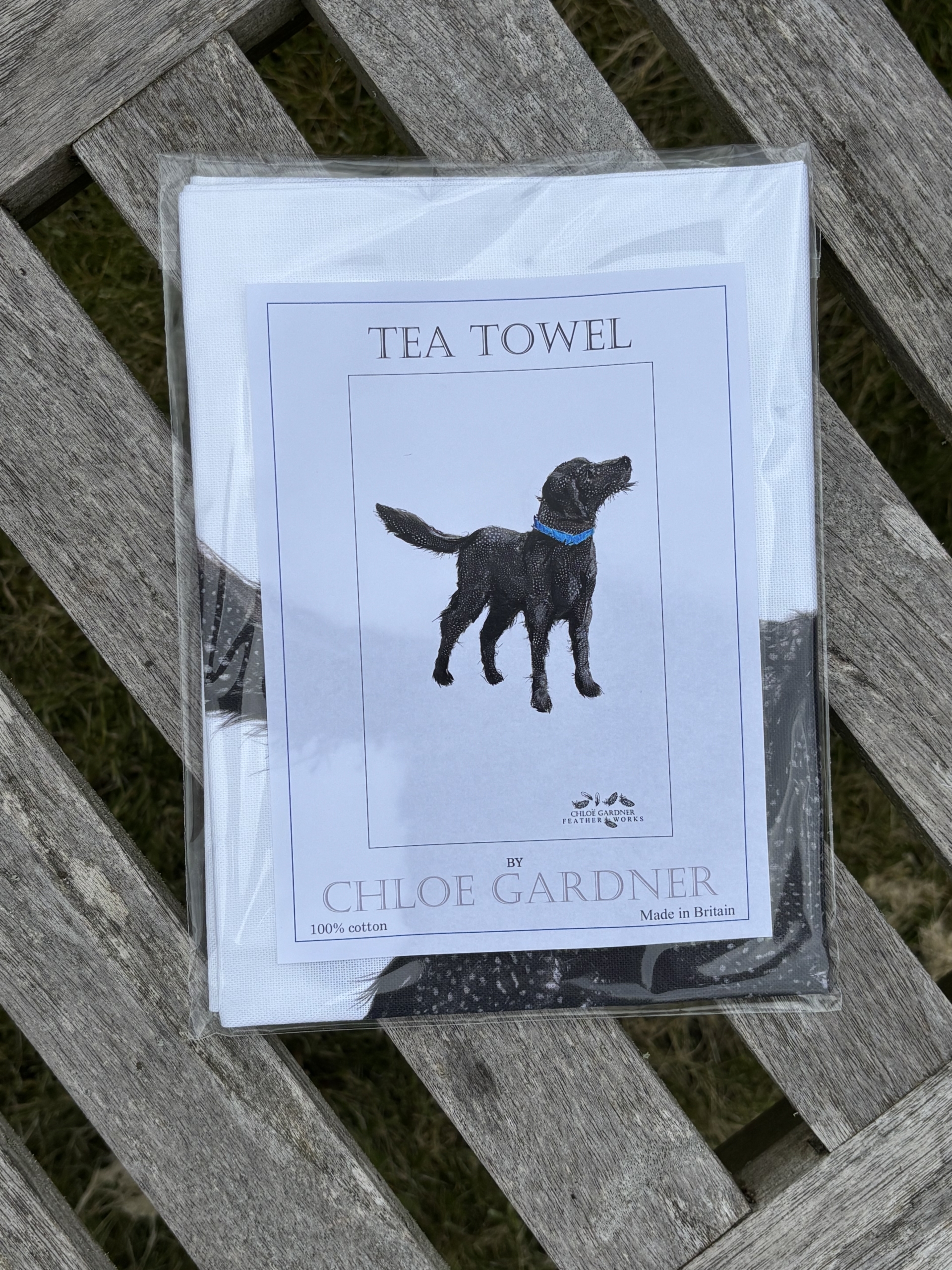 TEA TOWEL IN A GIFT BAG - Scruffy Labradoodle dog